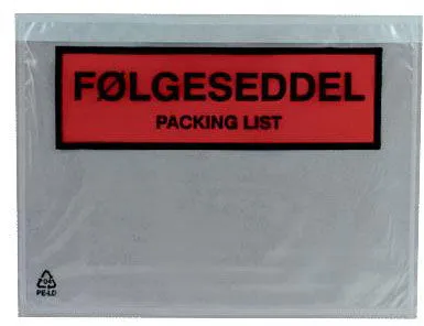 Docustick Standard följesedelsficka m/tryck C6 165 mm x 122 mm
